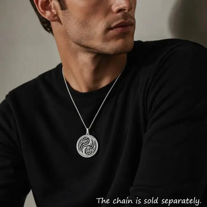 Pendentif Panthère Labyrinthe Rond en Argent Sterling 925 pour Femmes et Hommes Occasions Spéciales