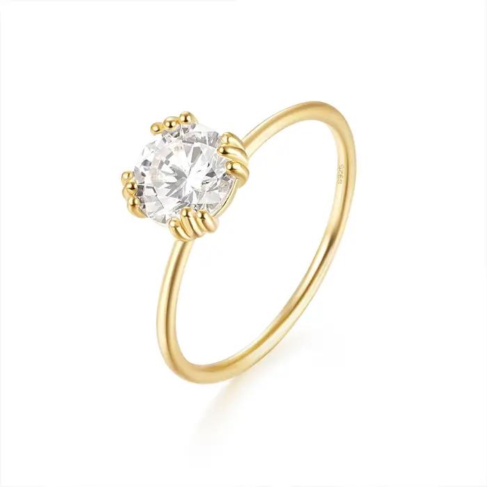 CANNER 925 argent bagues originales coloré cristal Bague de mariage pour les femmes amoureux minimaliste fiançailles