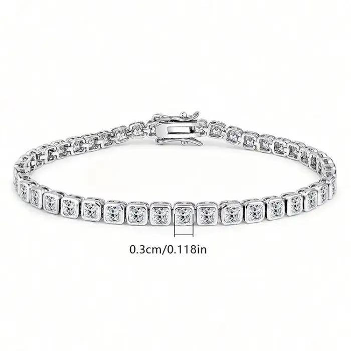 Bracelet jonc en or 14 carats fait main avec diamants de laboratoire de 3 mm, bracelets de fiançailles et de mariage pour femmes, bijoux tendance pour mariée et soirée