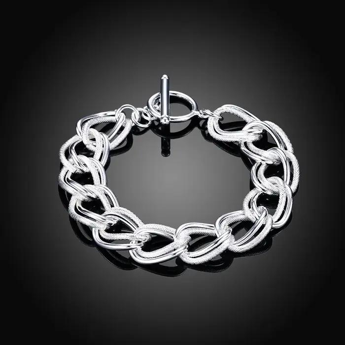 Bracelet Carré en Argent Sterling 925 Noble pour Femmes et Hommes Style Mode Occasion Mariage Bijou Élégant à la Mode pour Célébration