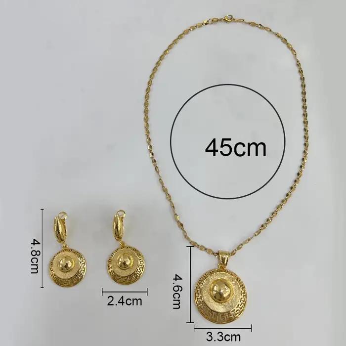 Ensemble de bijoux plaqué or 18 carats pour femmes collier et boucles d'oreilles occasion mariage cadeau original luxe