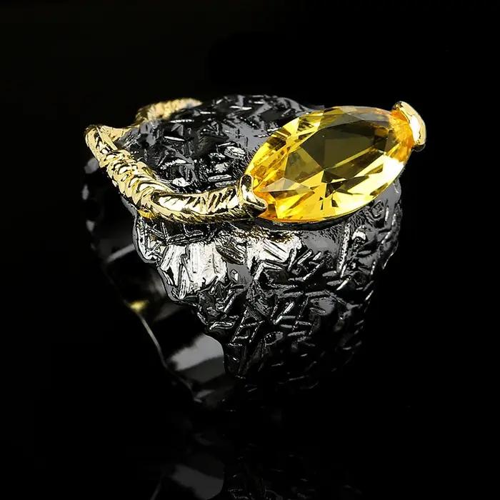 Bagues dominatrices incrustées d'or noir pour femmes, matiques créatives, collection de bijoux, mode