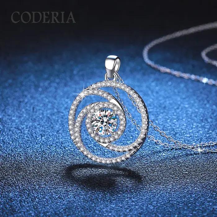 Collier Moissanite en Or Blanc 18K pour Femme