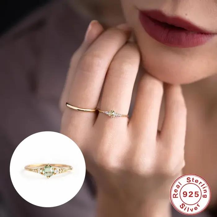 CANNER 925 argent bagues originales coloré cristal Bague de mariage pour les femmes amoureux minimaliste fiançailles