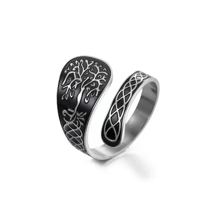 LIKGREAT – bague arbre de vie pour femmes et hommes, taille réglable, bande ouverte, guérison spirituelle, bijoux en acier inoxydable, cadeau Boho Hippie