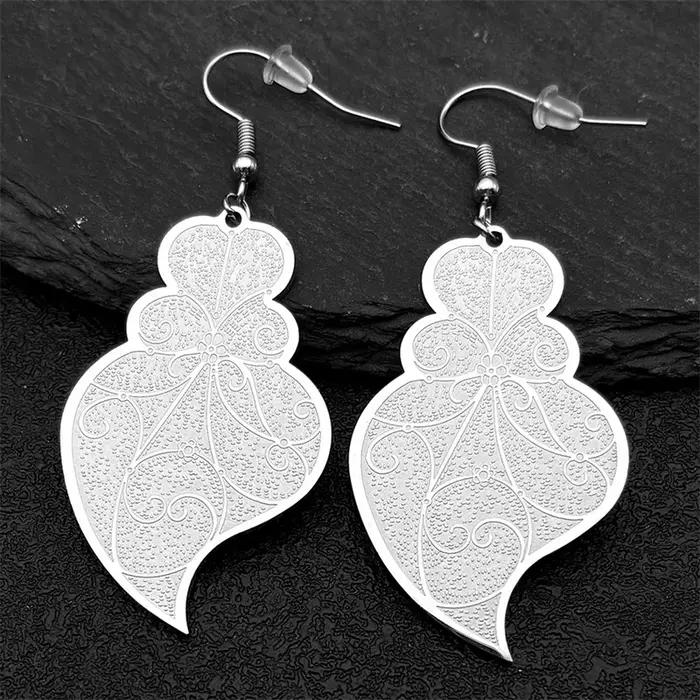Boucles d'Oreilles Pendantes Sacré-Cœur Chrétien pour Femme et Fille
