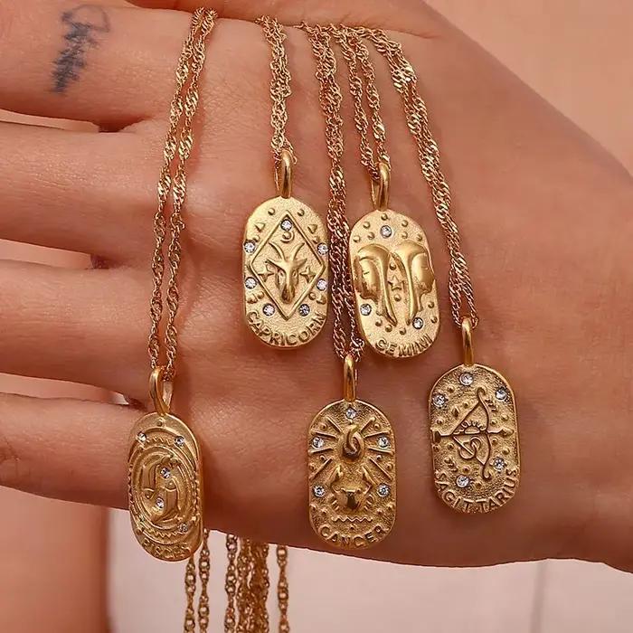 E.B.belle – pendentif carré en acier inoxydable pour femmes