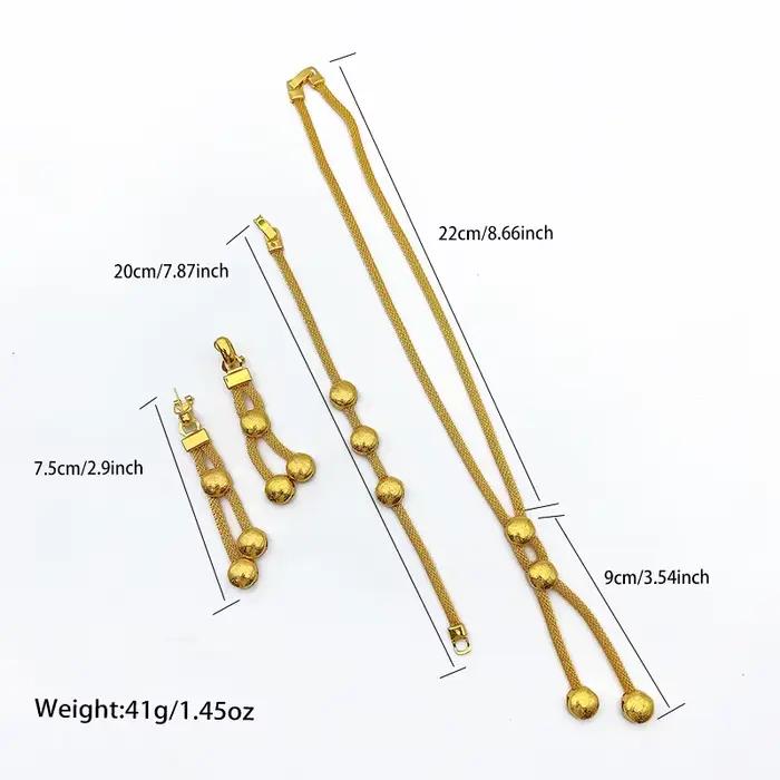 Ensembles de bijoux de mariée indiens de luxe pour femmes, ensemble collier et boucles d'oreilles éthiopiens couleur or 24 carats, cadeaux de fête de mariage, dubaï