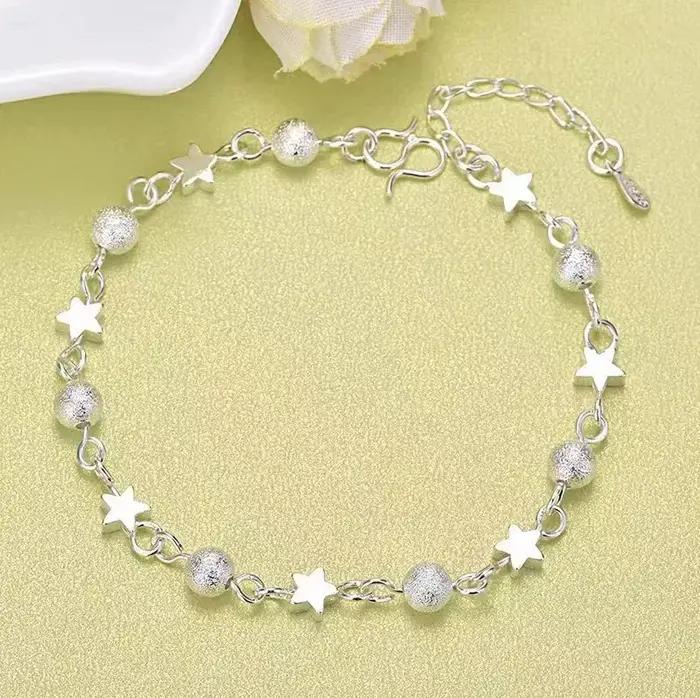 Bracelet en forme de cœur en argent regardé 925 pour femme