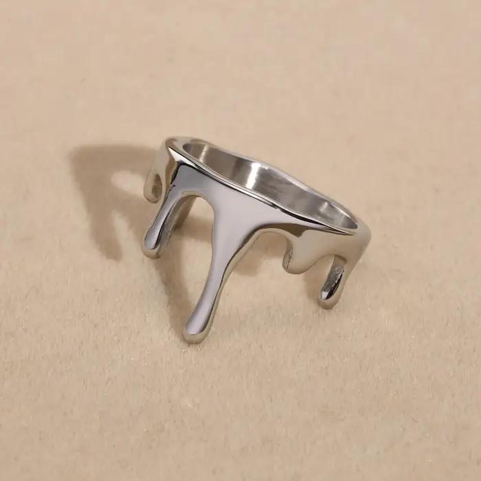 Bagues en métal minimalistes fantaisie pour femmes