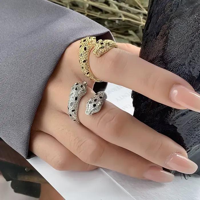Bague léopard réglable avec motif animalier de Rotterdam