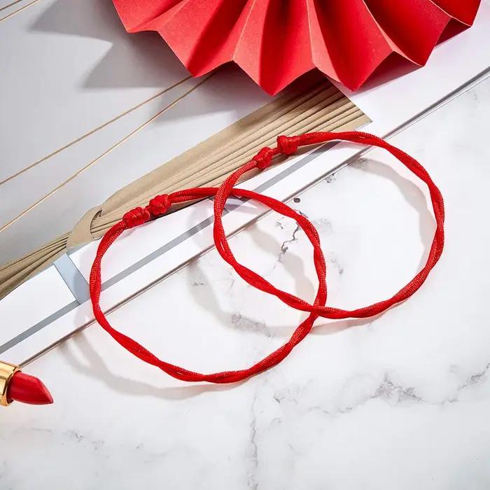 Bracelet à cordes rouges unisexe à la mode avec amulette de protection et breloques coeurs pour femmes et hommes occassions spéciales