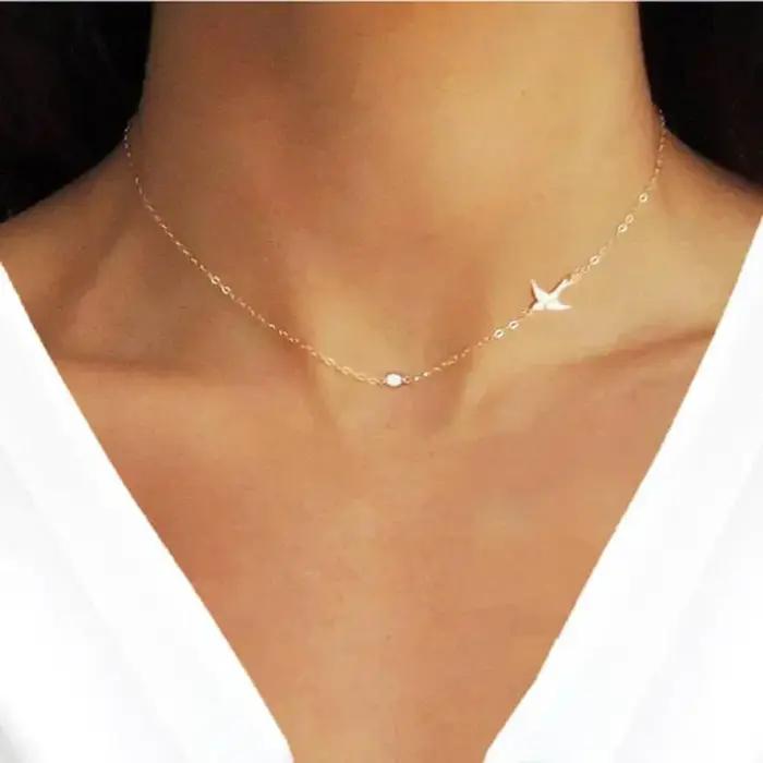 Collier petit oiseau, pendentif oiseau colombe délicat