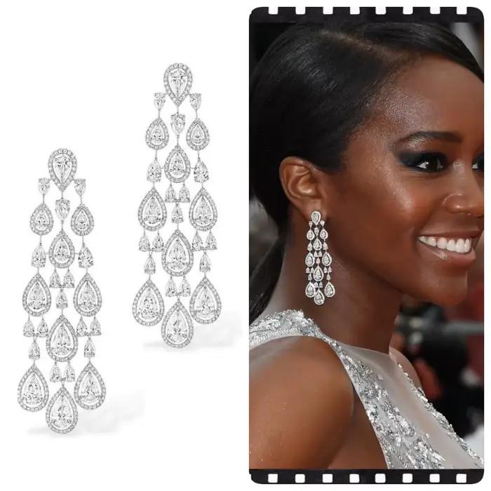 Boucles d'oreilles Vintage en or blanc 14K
