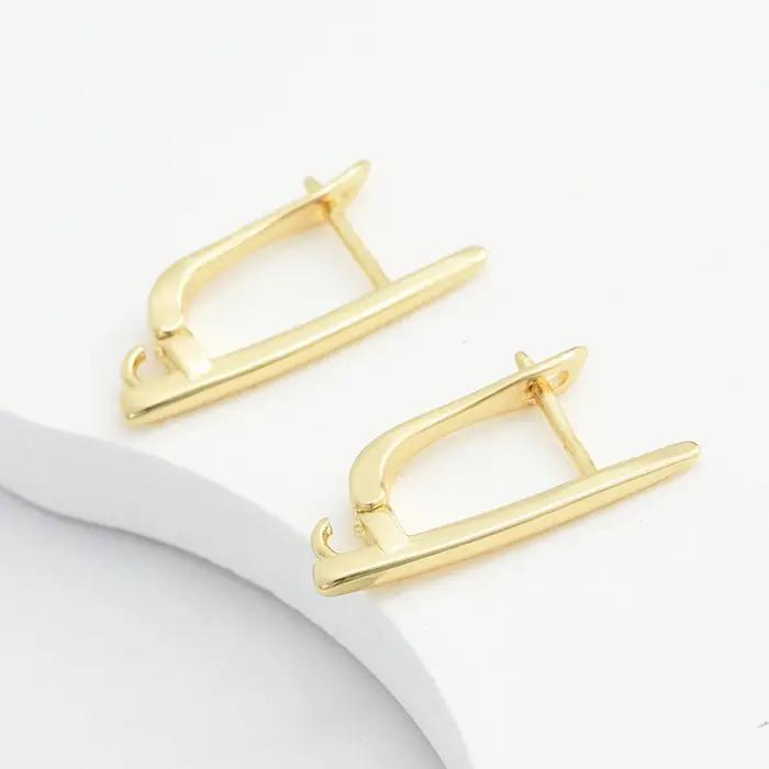Crochets de boucle d'oreille anti-allergiques plaqués or 18 carats et rhodium pour femmes
