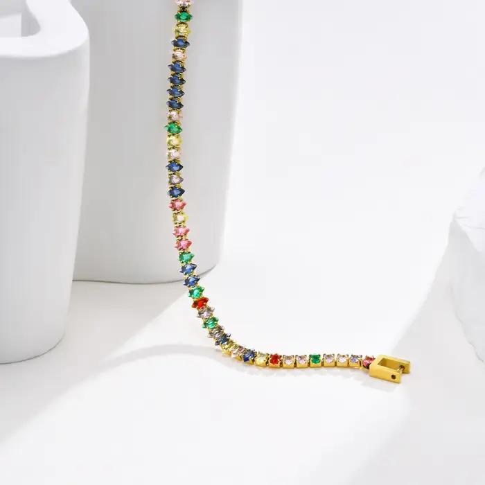 Bracelet de tennis en acier inoxydable pour femme