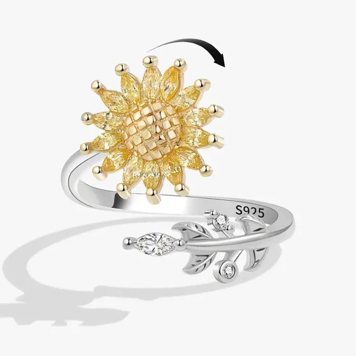 Bague anti-stress vintage en forme de pissenlit