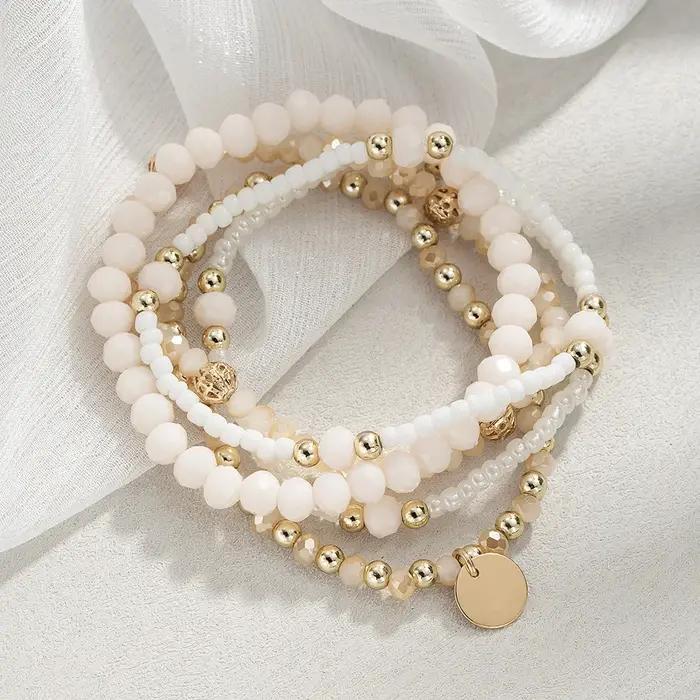 Ensemble de bracelets en perles de résine pour femmes