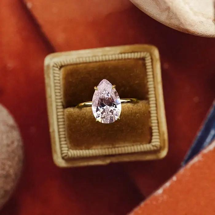 Bague en argent Sterling 925 en Zircon pour femmes