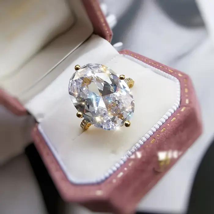 Bague de luxe en diamant de laboratoire 10ct, en argent Sterling 100% véritable, bague de fiançailles, de mariage, pour femmes et hommes, bijoux de promesse, 925