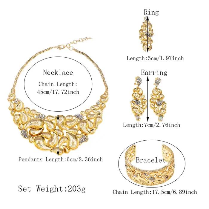 Ensemble de bijoux plaqués or SYHOL pour femmes bijoux d'engagement mariage colliers boucles d'oreilles bracelets elegance moderne occasions speciales