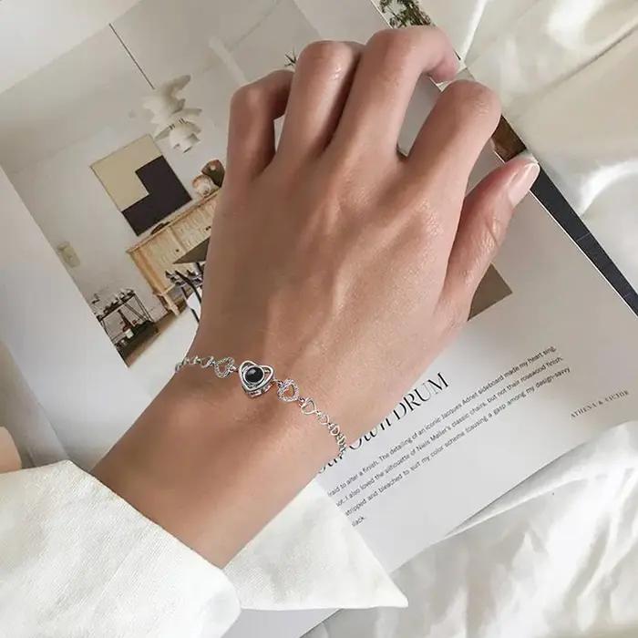 Bracelet personnalisé avec photo intégrée pour femmes, bracelet de projection unique, bracelet de suivi d'humeur, bracelet photo personnalisé, bracelet à la mode avec photo à l'intérieur