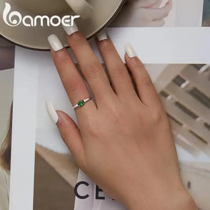 BAMOER – bague ovale en argent Sterling 925 pour femmes