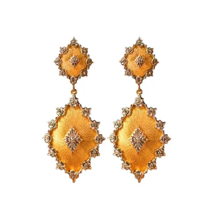 Ensembles de bijoux rétro plaqués or, pendentifs géométriques en zircone cubique, colliers/boucles d'oreilles pour femmes occasions spéciales