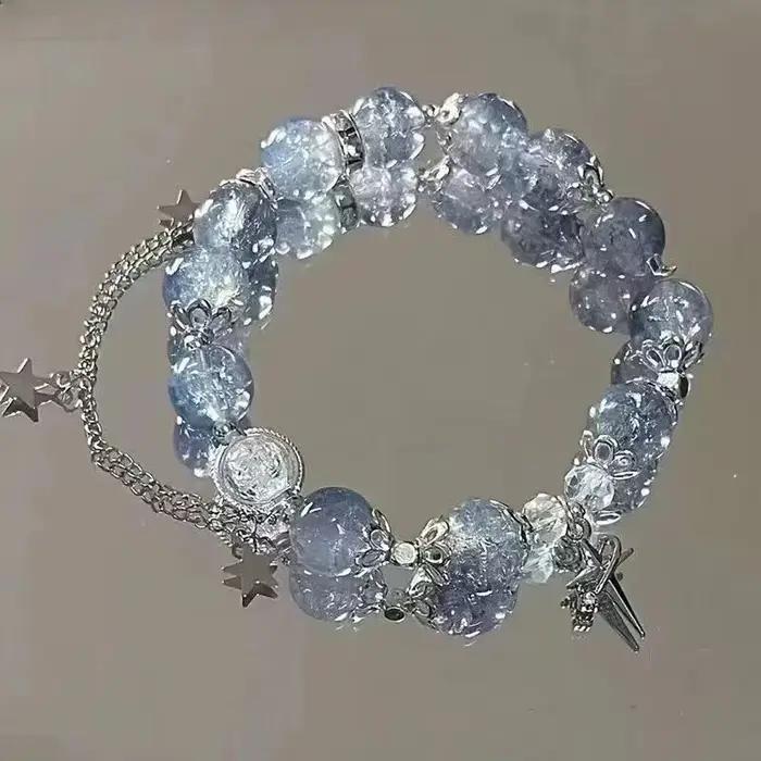 Bracelet en cristal pop-corn vert Simple pour femmes et filles