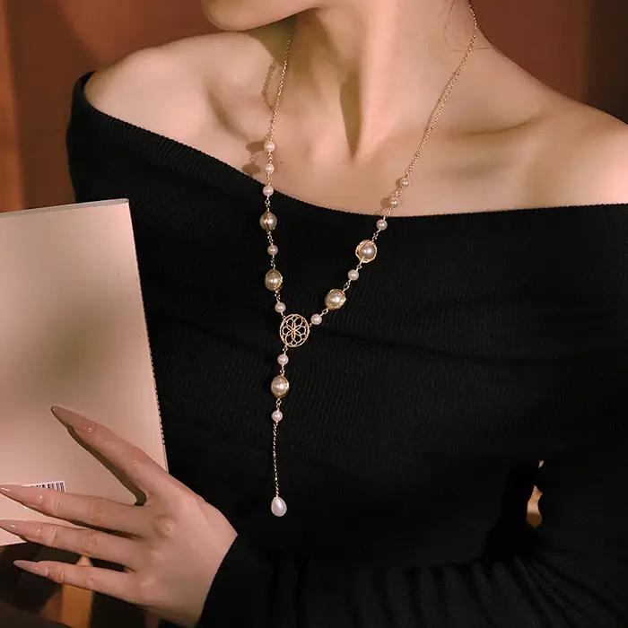 Shijia collier de perles plaqué or 18 carats Design