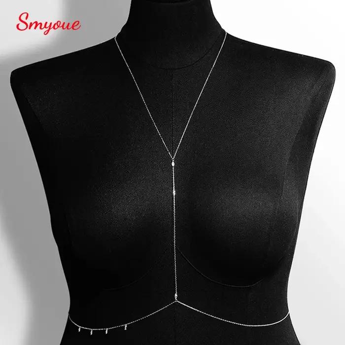 Smyoue Marquise coupe tout Moissanite laboratoire diamant chaîne de corps pour les femmes réglable Sexy bijoux
