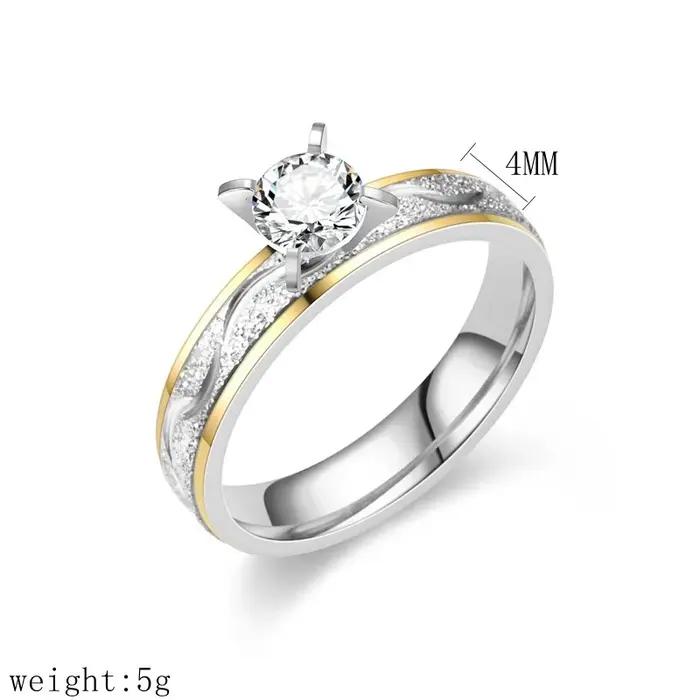 Ensemble d'anneaux de mariage bicolores pour couples