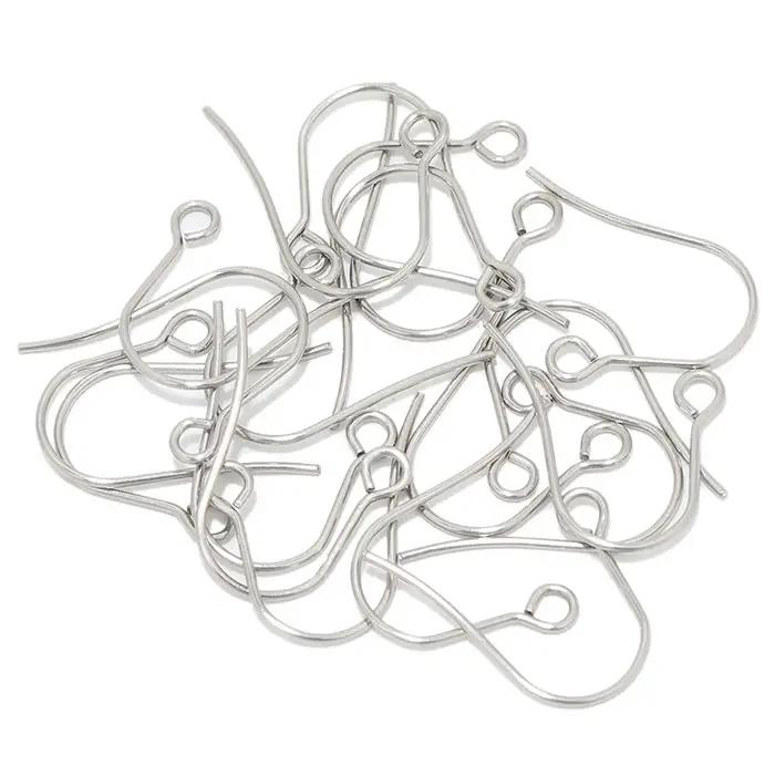 Crochets de boucles d'oreilles en acier inoxydable, 100 pièces, fils d'oreille classiques pour artis