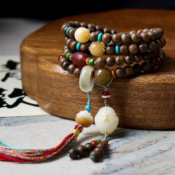 Nouvelle Collection Automne 2026 : Bracelet Multi-Enroulement Premium en Bois d'Agar Beurre