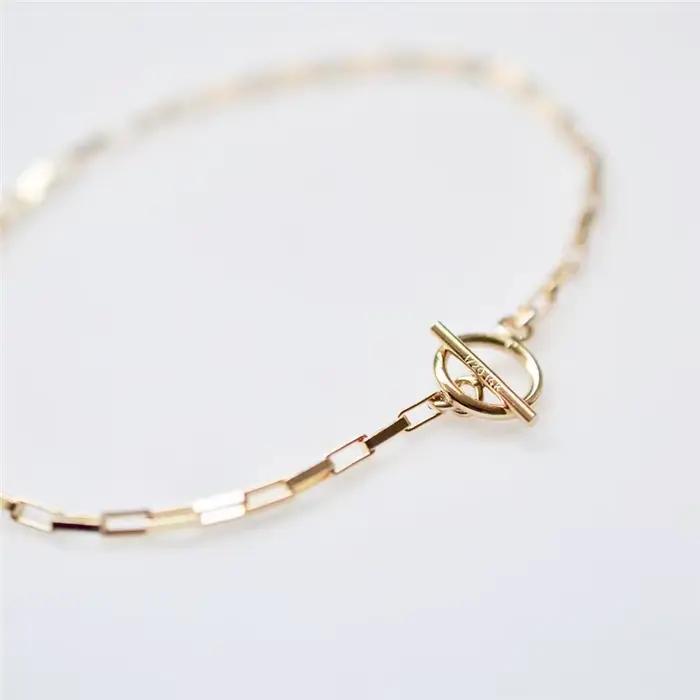 Bracelet chaîne en or 14K fait à la main, bijoux Boho, breloques Vintage pour femmes, cadeau de demoiselle d'honneur