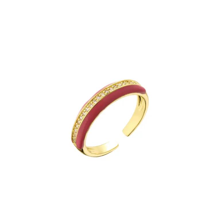 Bague mignonne en laiton plaqué or 18 carats pour femmes
