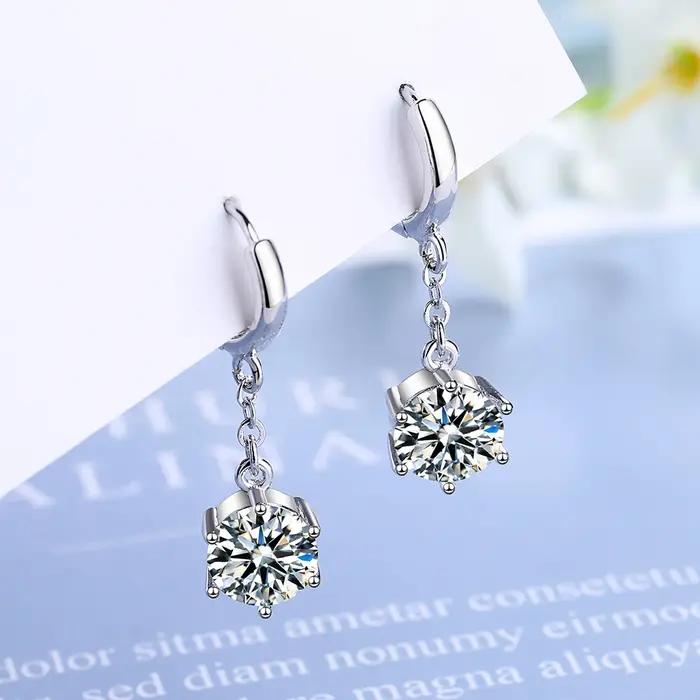 Boucles d'oreilles en argent Sterling 925 pour filles, incrustées de cristaux de Zircon, bijoux Glamour, cadeaux, nouvelle collection