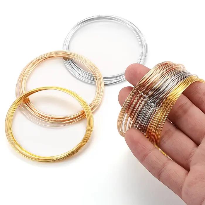 20 boucles mémoire fil d'acier Dia 60mm bracelet boucle collier cerceau pour la fabrication de bijoux accessoires de bricolage longueur d'étirement 3.7m