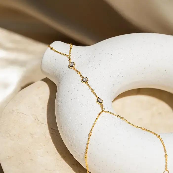Bracelets en chaîne en Zircon pour femmes, délicats, tendance, classique, couleur or argent, réglabl