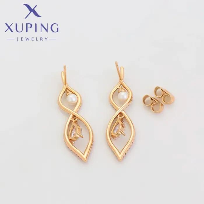 Boucles d'oreilles pendantes géométriques élégantes et tendance couleur or Xuping Jewelry