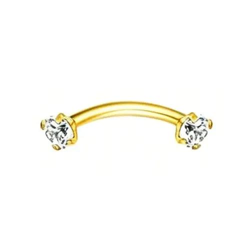 Florideco Bijoux de piercing hélix plaqué or 14K en acier chirurgical