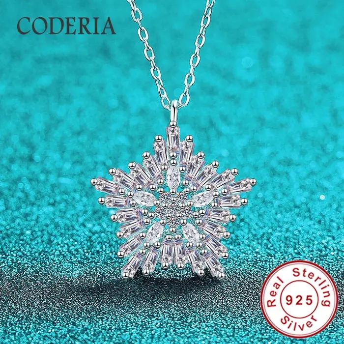 Collier pendentif étoile en moissanite certifiée pour femme, plaqué or blanc 14 carats, chaîne en ar