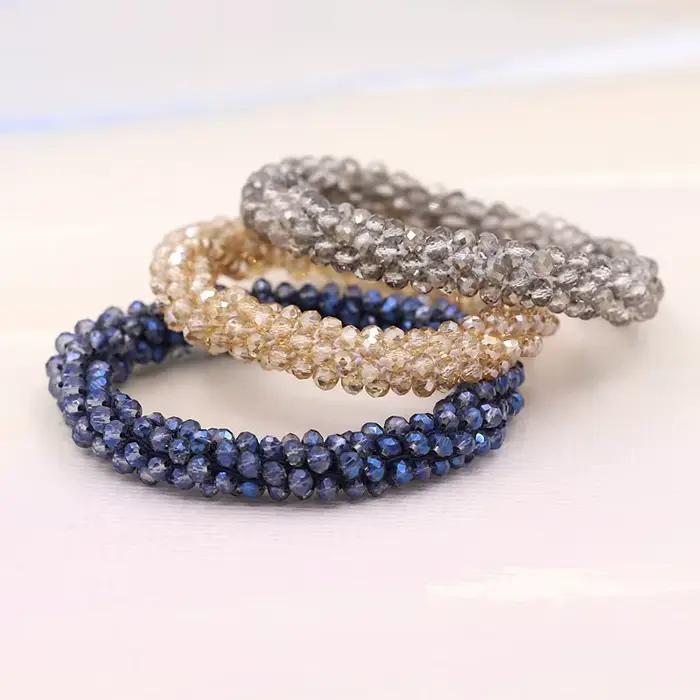 Bracelets pour femme, perles de cristal multicouches, tissés, bijoux, cadeaux pour filles, accessoires, vente en gros