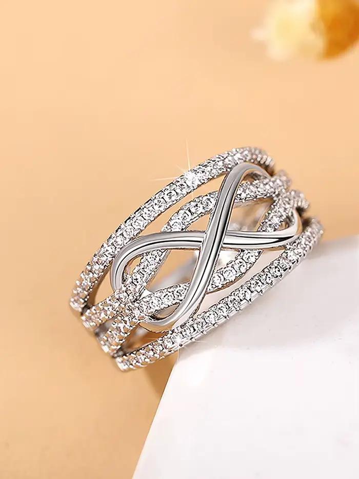 Bague d'amour infini couleur argent Sterling 925