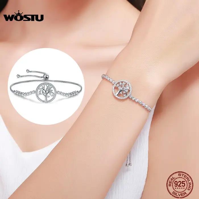 Bracelet tennis arbre de vie pour femme