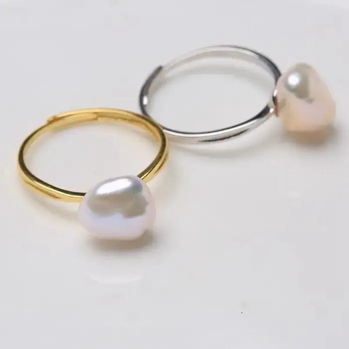 Bague en perles baroques naturelles