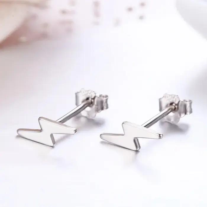 Boucles d'oreilles foudre en argent Sterling 925
