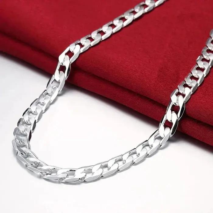 Collier en argent plaqué or rose classique pour hommes et femmes, bijou de luxe pour soirées, mariage et fêtes de Noël