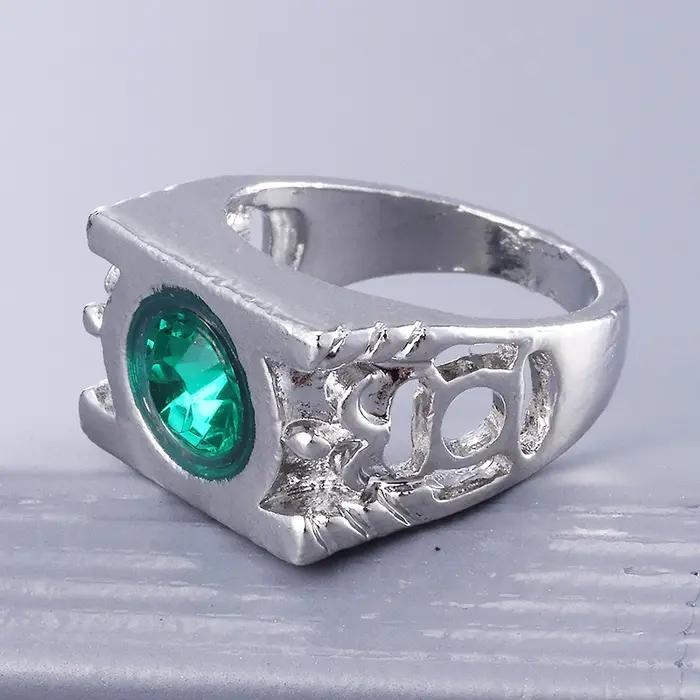 Bague lanterne verte à breloque, bijoux à la mode pour hommes et femmes