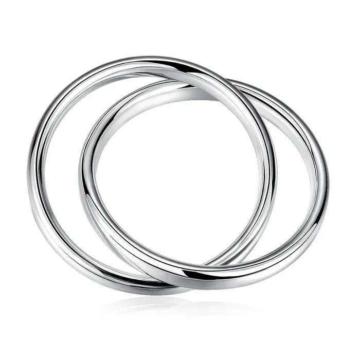 Bracelet à double anneau en argent Sterling 925 pour femmes
